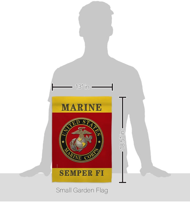 Hexagram US military Marine Corps USMC Semper Fi Flag Double-Sided Lawn Decoration Gift House Garden Yard Banner United State American Military Veteran, 12" x 18.5 Made in USA - Image 2